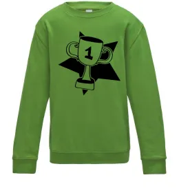 Детский Свитшот Кубок переможця Лаймовый фото