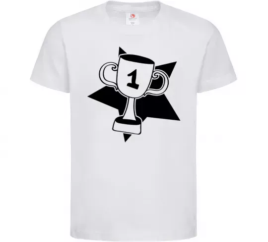 Дитяча футболка Кубок переможця Білий фото