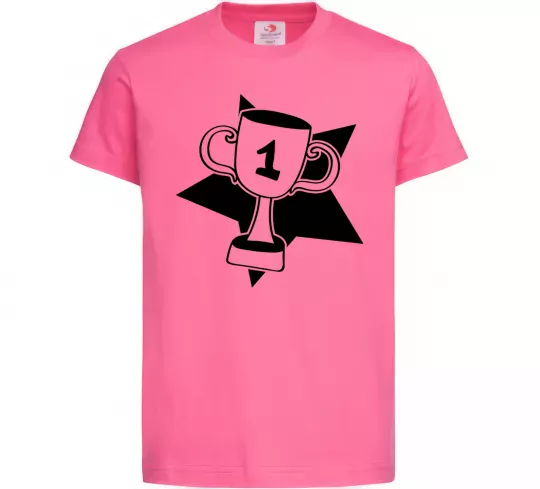 Дитяча футболка Кубок переможця Яскраво-рожевий фото