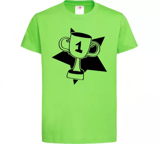Дитяча футболка Кубок переможця Лаймовий фото