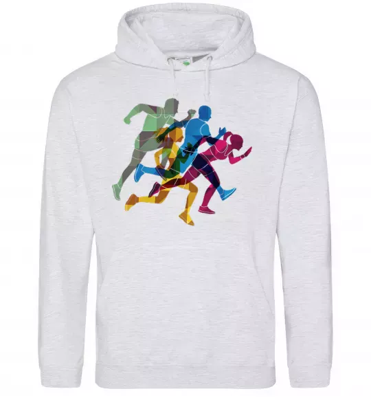 Мужская толстовка (худи) Бігуни Серый меланж фото