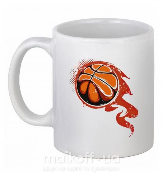 Чашка керамическая Баскетбольный мяч Белый фото