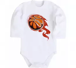 Детский боди Basketball love Белый фото