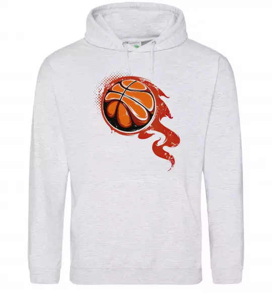 Мужская толстовка (худи) Баскетбольний м'яч Серый меланж фото