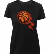 Жіноча преміум футболка Баскетбольний м'яч Чорний фото
