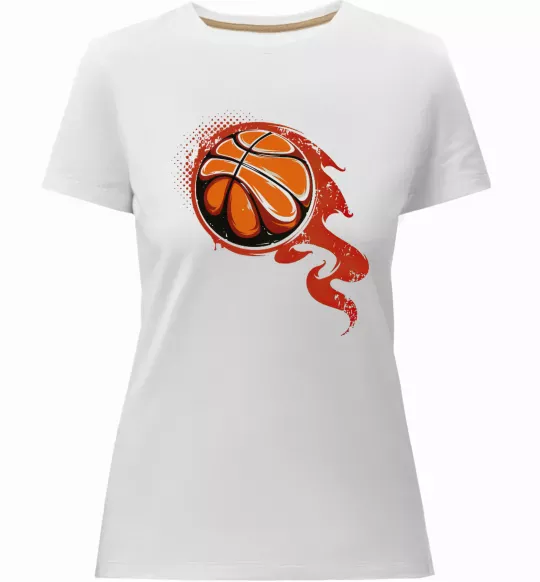 Жіноча преміум футболка Баскетбольний м'яч Білий фото