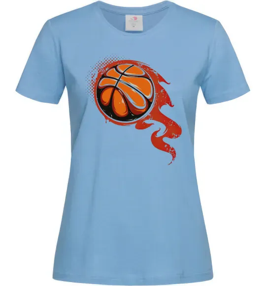 Женская футболка Баскетбольний м'яч Голубой фото