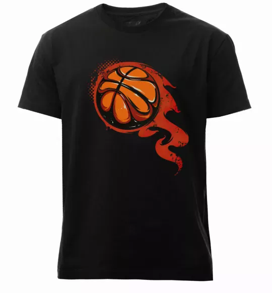 Чоловіча преміум футболка Баскетбольний м'яч Чорний фото