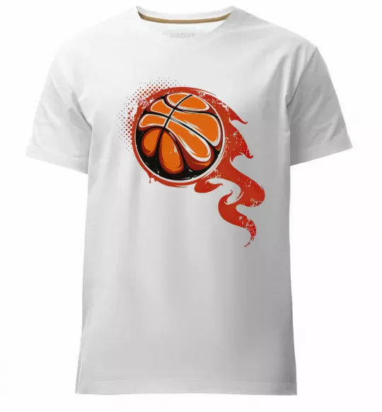 Чоловіча преміум футболка Баскетбольний м'яч Білий фото