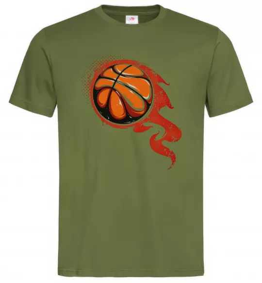 Мужская футболка Баскетбольний м'яч Оливковый фото