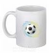 Чашка керамічна Мяч футбольный брызги Білий фото