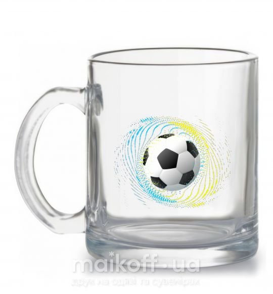 Чашка скляна Мяч футбольный брызги Прозорий фото