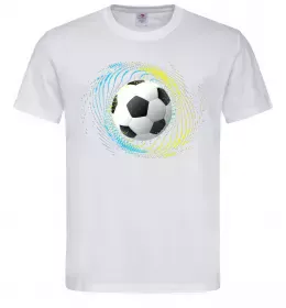 Мужская футболка М'яч футбольний бризки Белый фото