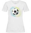 Жіноча футболка Мяч футбольный брызги Білий фото