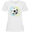 Жіноча футболка М'яч футбольний бризки Білий фото