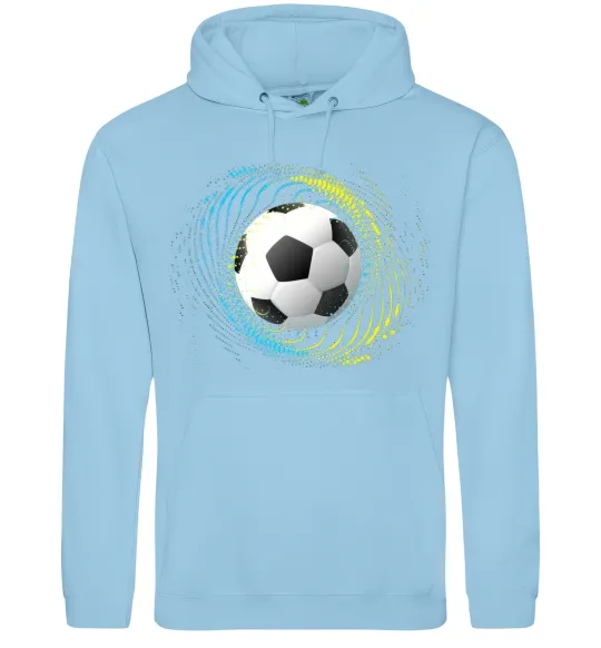 Чоловіча толстовка (худі) М'яч футбольний бризки Блакитний фото