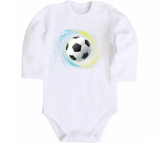 Детский боди М'яч футбольний бризки Белый фото