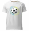 Чоловіча преміум футболка М'яч футбольний бризки Білий фото