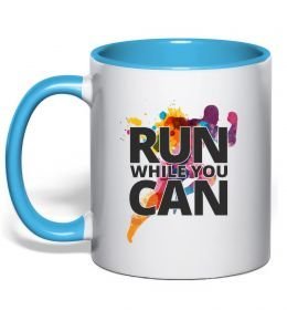 Чашка з кольоровою ручкою Run while you can Чашка з кольоровою ручкою Run while you can