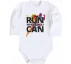 Детский боди Run while you can Белый фото
