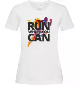 Жіноча футболка Run while you can Білий фото