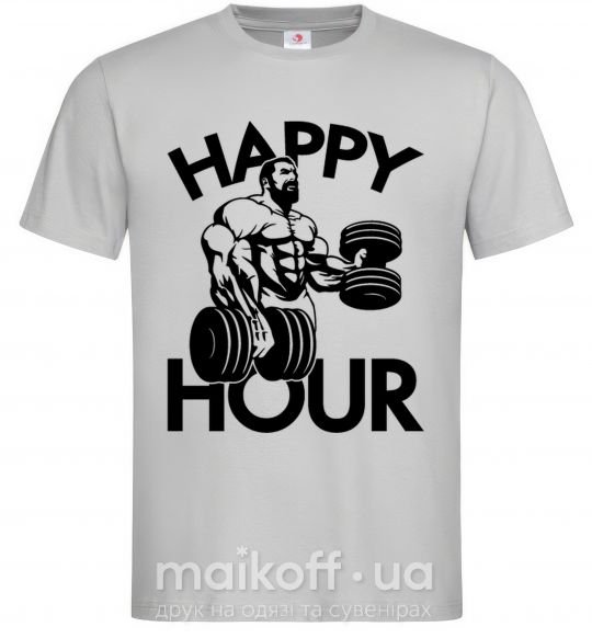 Чоловіча футболка Happy hour Сірий фото
