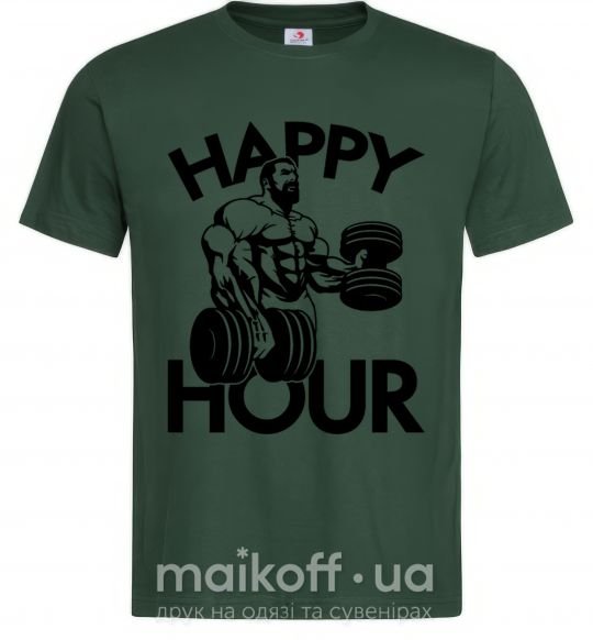 Мужская футболка Happy hour Темно-зеленый фото