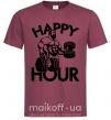 Чоловіча футболка Happy hour Бордовий фото