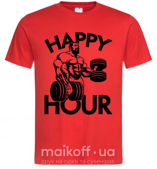 Мужская футболка Happy hour Красный фото