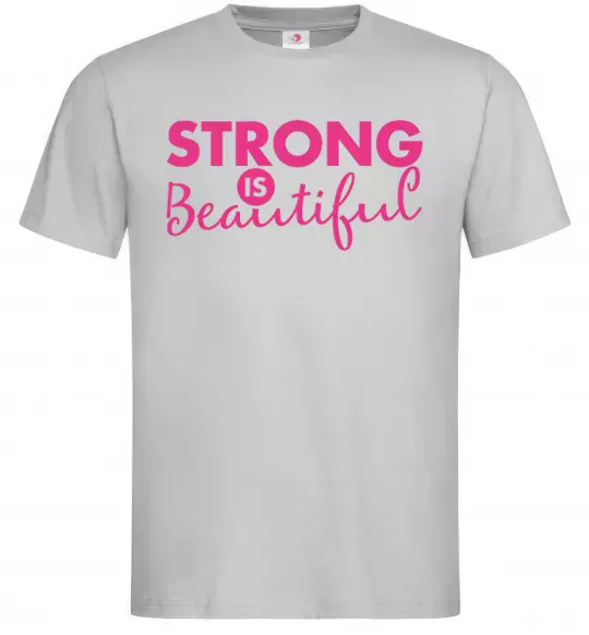 Мужская футболка Strong is beautiful Серый фото