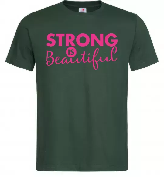 Мужская футболка Strong is beautiful Темно-зеленый фото