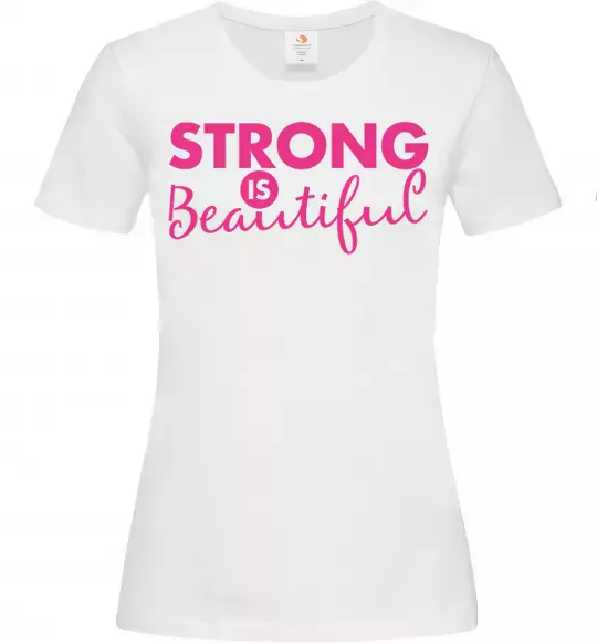 Жіноча футболка Strong is beautiful Білий фото
