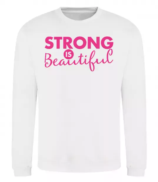 Свитшот Strong is beautiful Белый фото