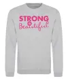 Свитшот Strong is beautiful Серый меланж фото