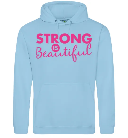Чоловіча толстовка (худі) Strong is beautiful Блакитний фото