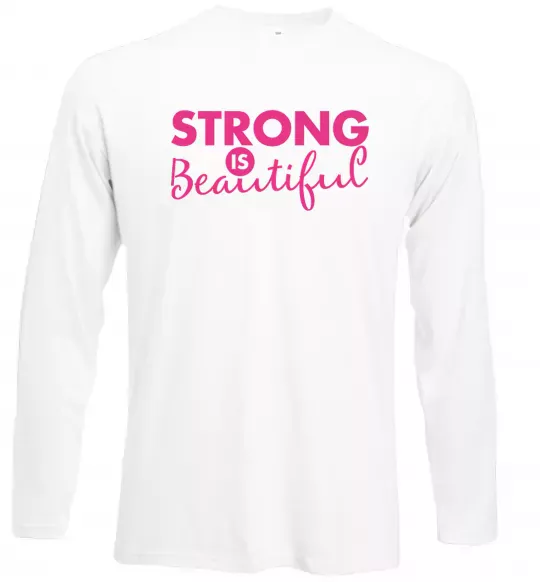 Лонгслив Strong is beautiful Белый фото