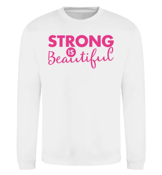 Свитшот Strong is beautiful Белый фото