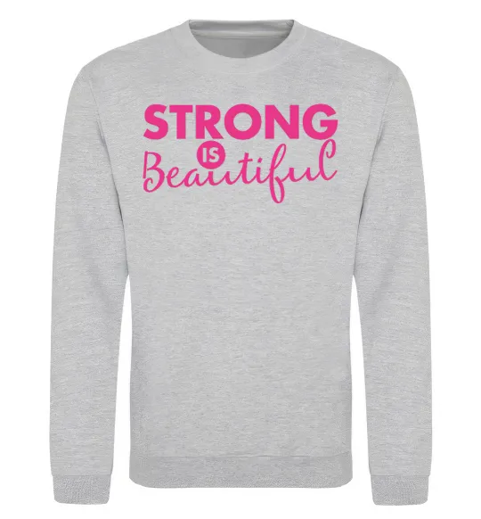 Свитшот Strong is beautiful Серый меланж фото