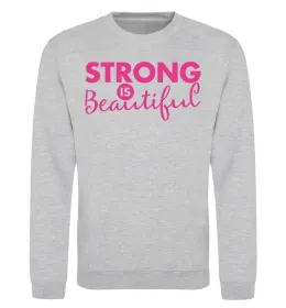 Свитшот Strong is beautiful Серый меланж фото