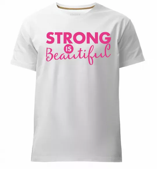 Мужская премиум футболка Strong is beautiful Белый фото