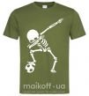 Мужская футболка Football skeleton Оливковый фото