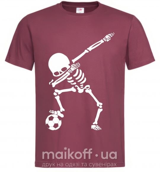 Мужская футболка Football skeleton Бордовый фото