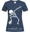 Женская футболка Football skeleton Темно-синий фото