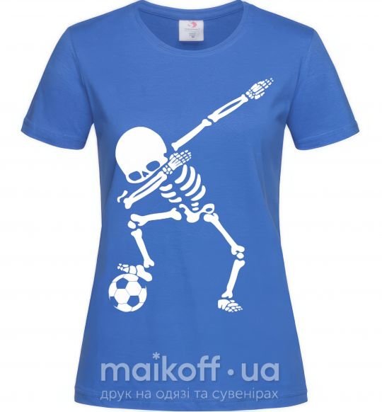 Жіноча футболка Football skeleton Яскраво-синій фото