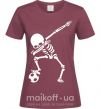 Женская футболка Football skeleton Бордовый фото