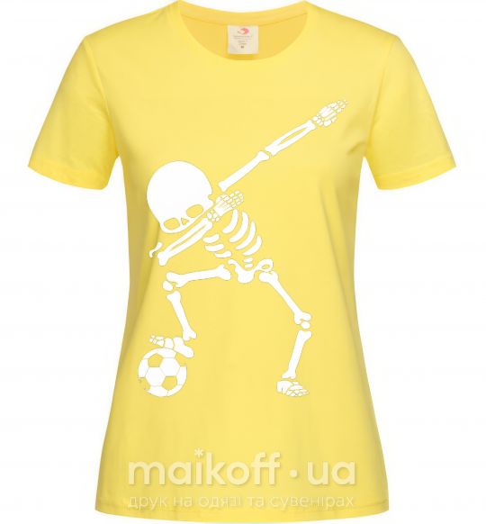 Женская футболка Football skeleton Лимонный фото