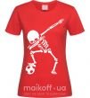 Женская футболка Football skeleton Красный фото