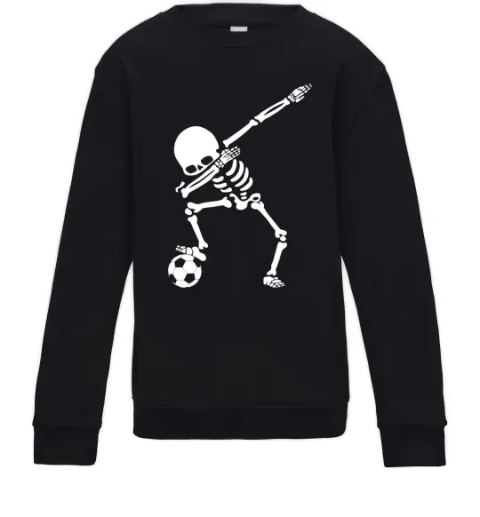 Детский Свитшот Football skeleton Черный фото