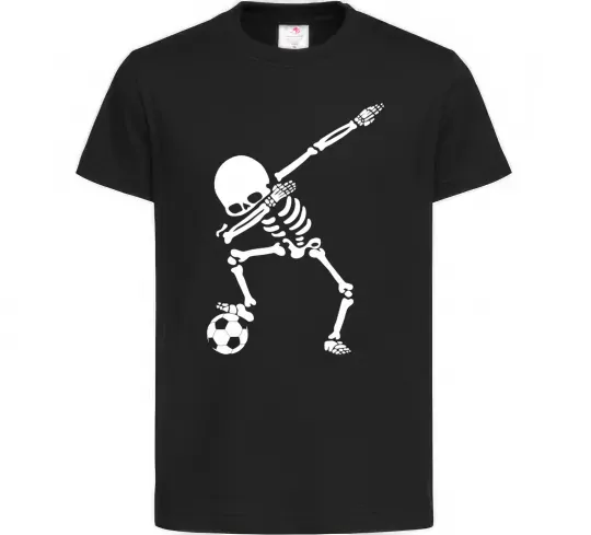 Дитяча футболка Football skeleton Чорний фото