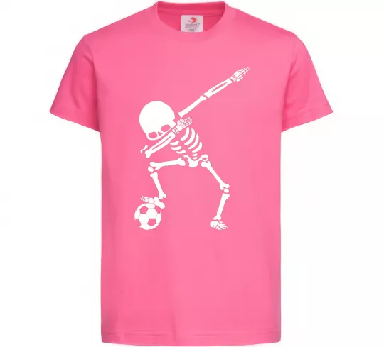 Дитяча футболка Football skeleton Яскраво-рожевий фото